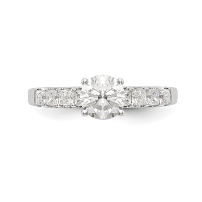 14K White Gold Simulated Diamond Engagement Ring