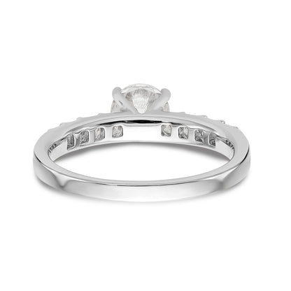 14K White Gold Simulated Diamond Engagement Ring