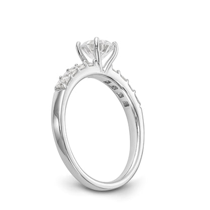 14K White Gold Simulated Diamond Engagement Ring