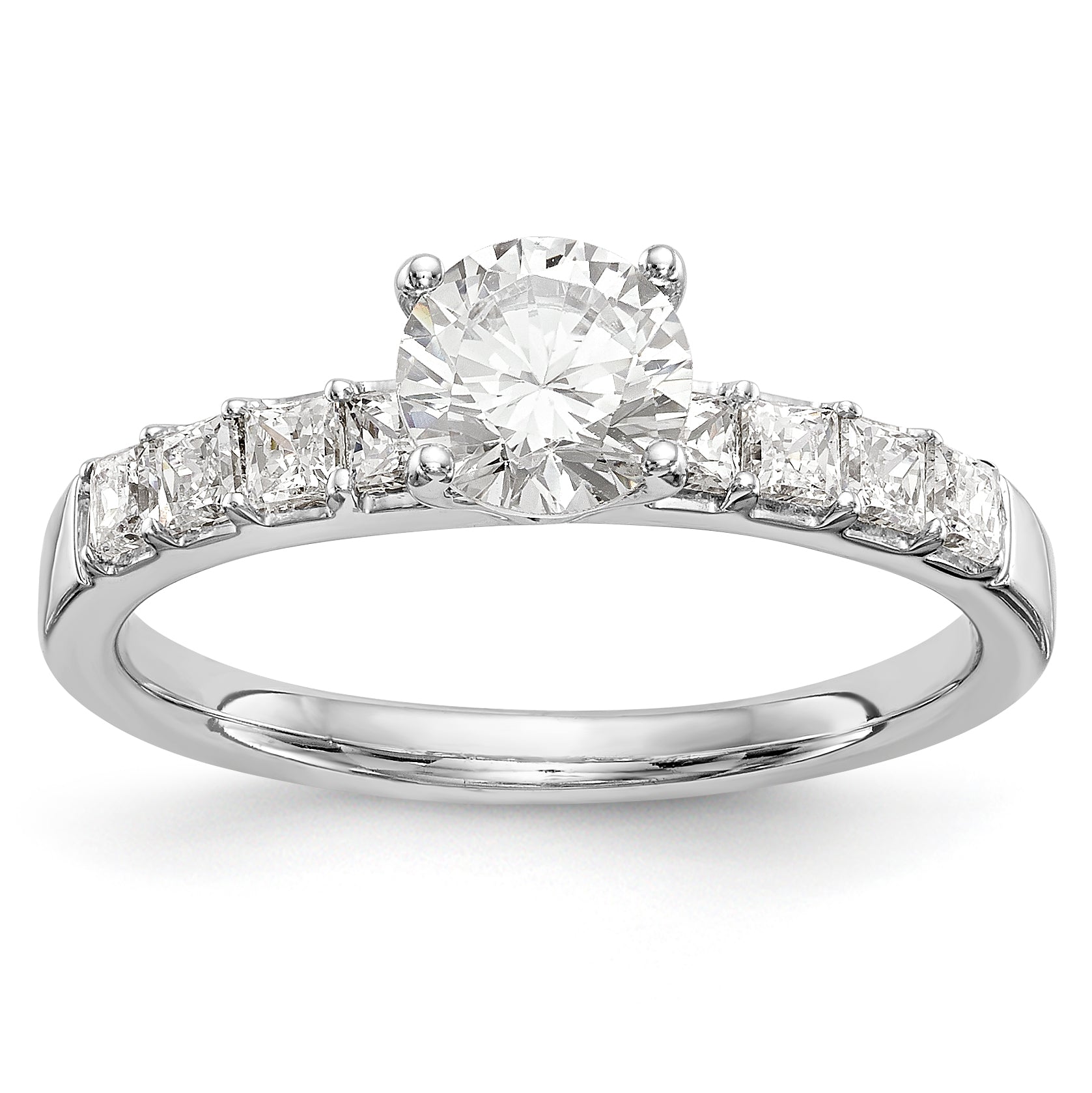 14K White Gold Simulated Diamond Engagement Ring