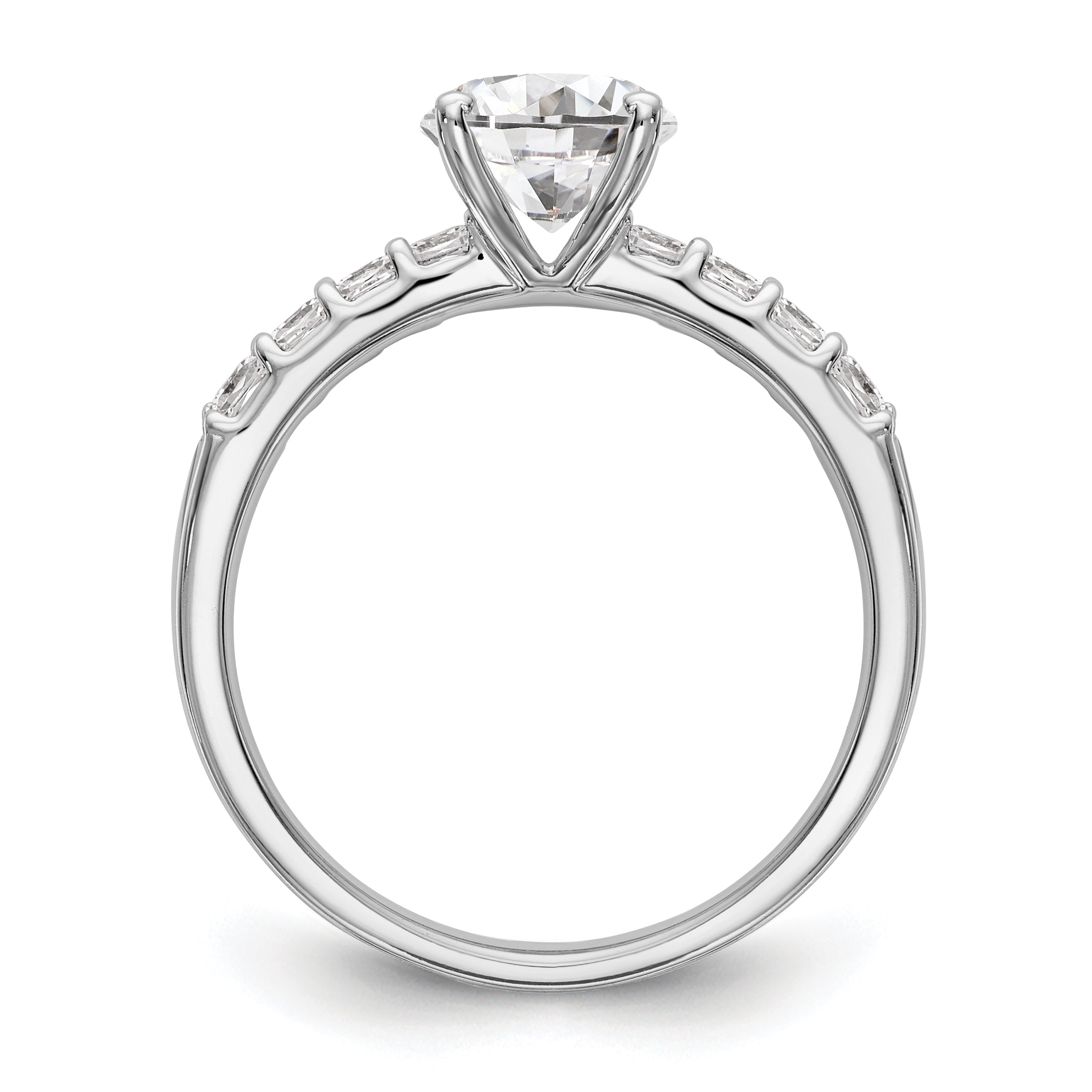 14K White Gold Simulated Diamond Engagement Ring