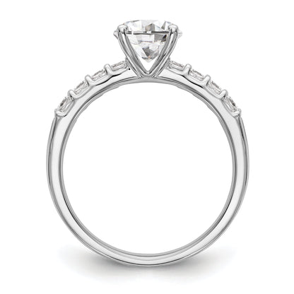 14K White Gold Simulated Diamond Engagement Ring