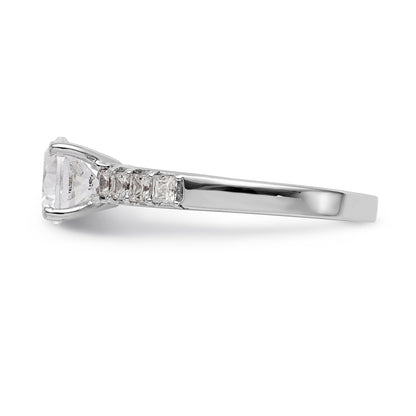 14K White Gold Simulated Diamond Engagement Ring