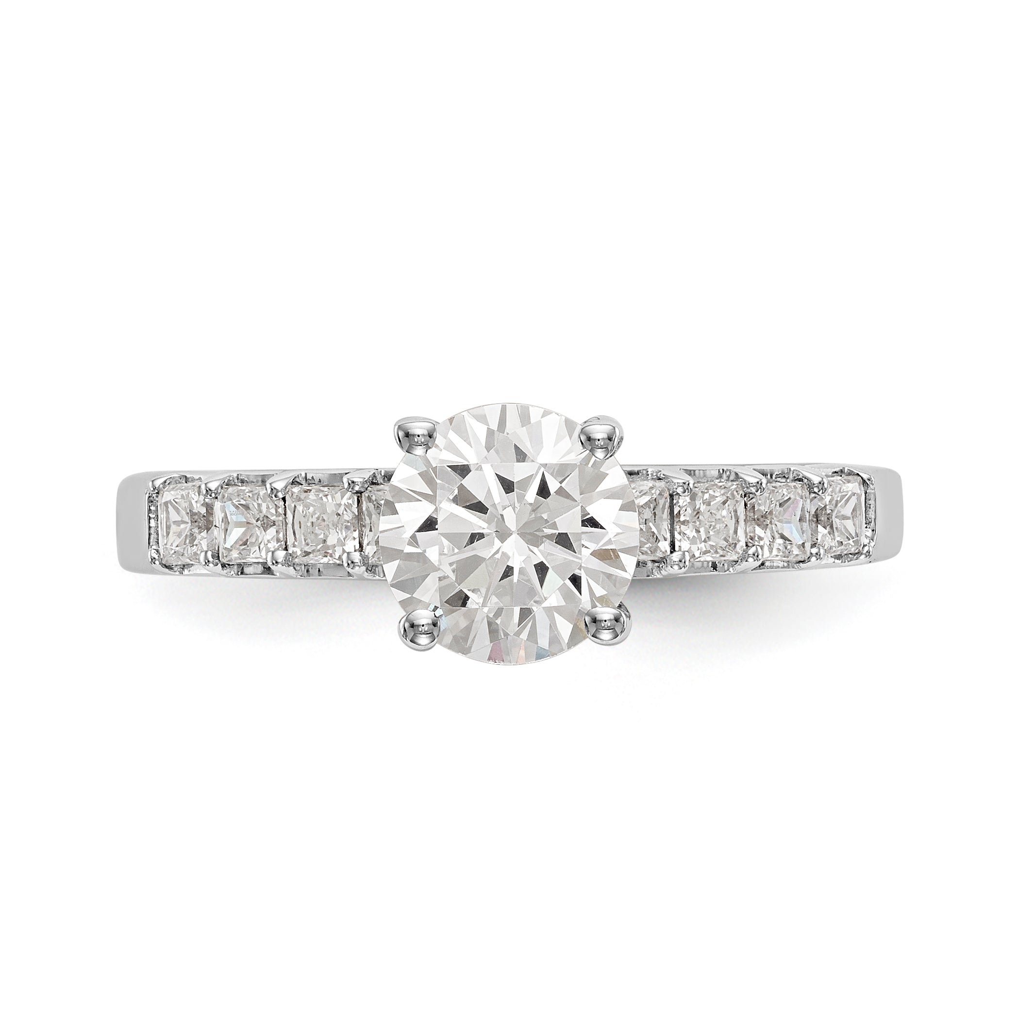 14K White Gold Simulated Diamond Engagement Ring