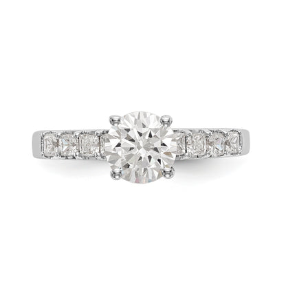 14K White Gold Simulated Diamond Engagement Ring