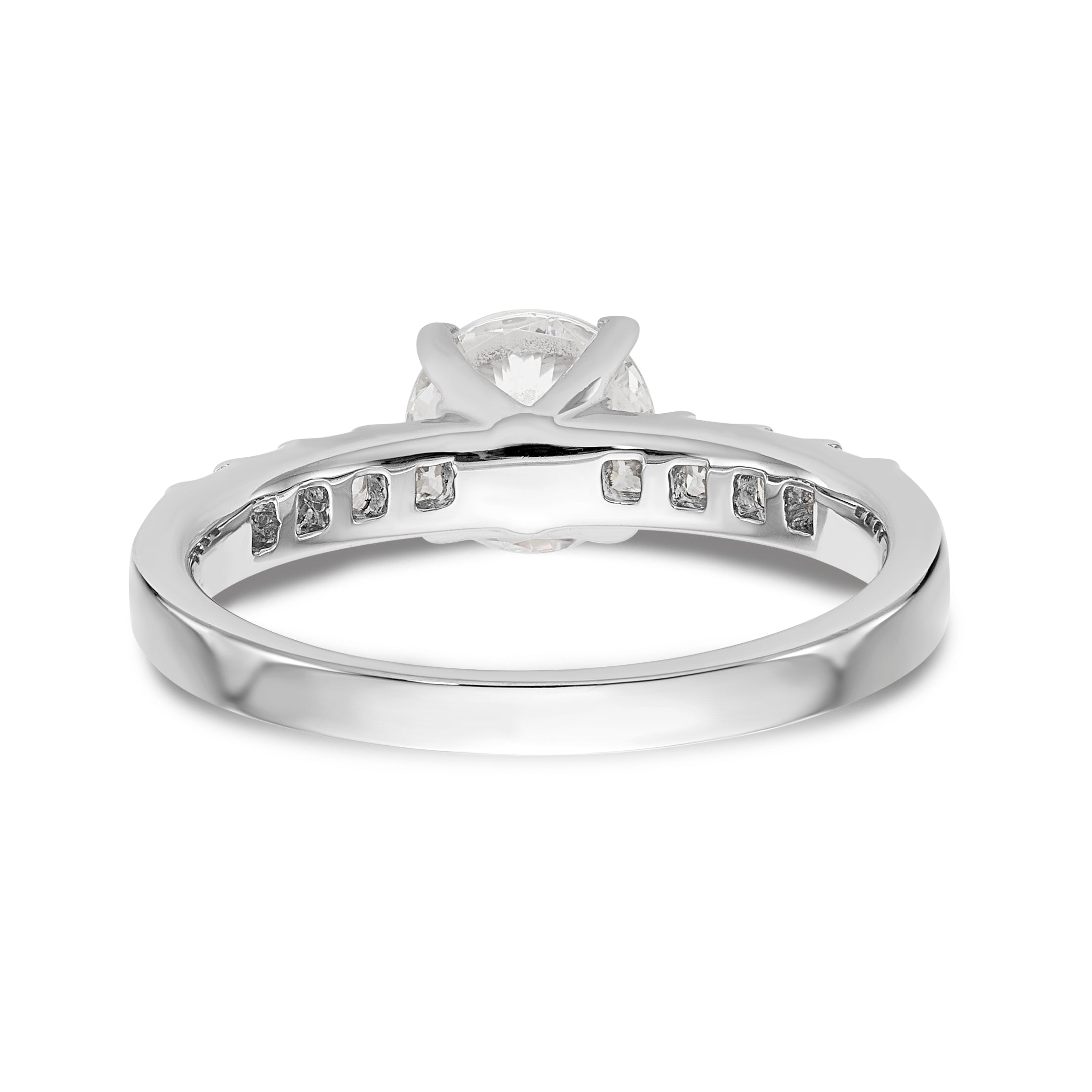 14K White Gold Simulated Diamond Engagement Ring