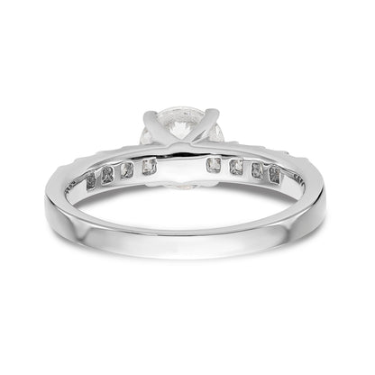 14K White Gold Simulated Diamond Engagement Ring