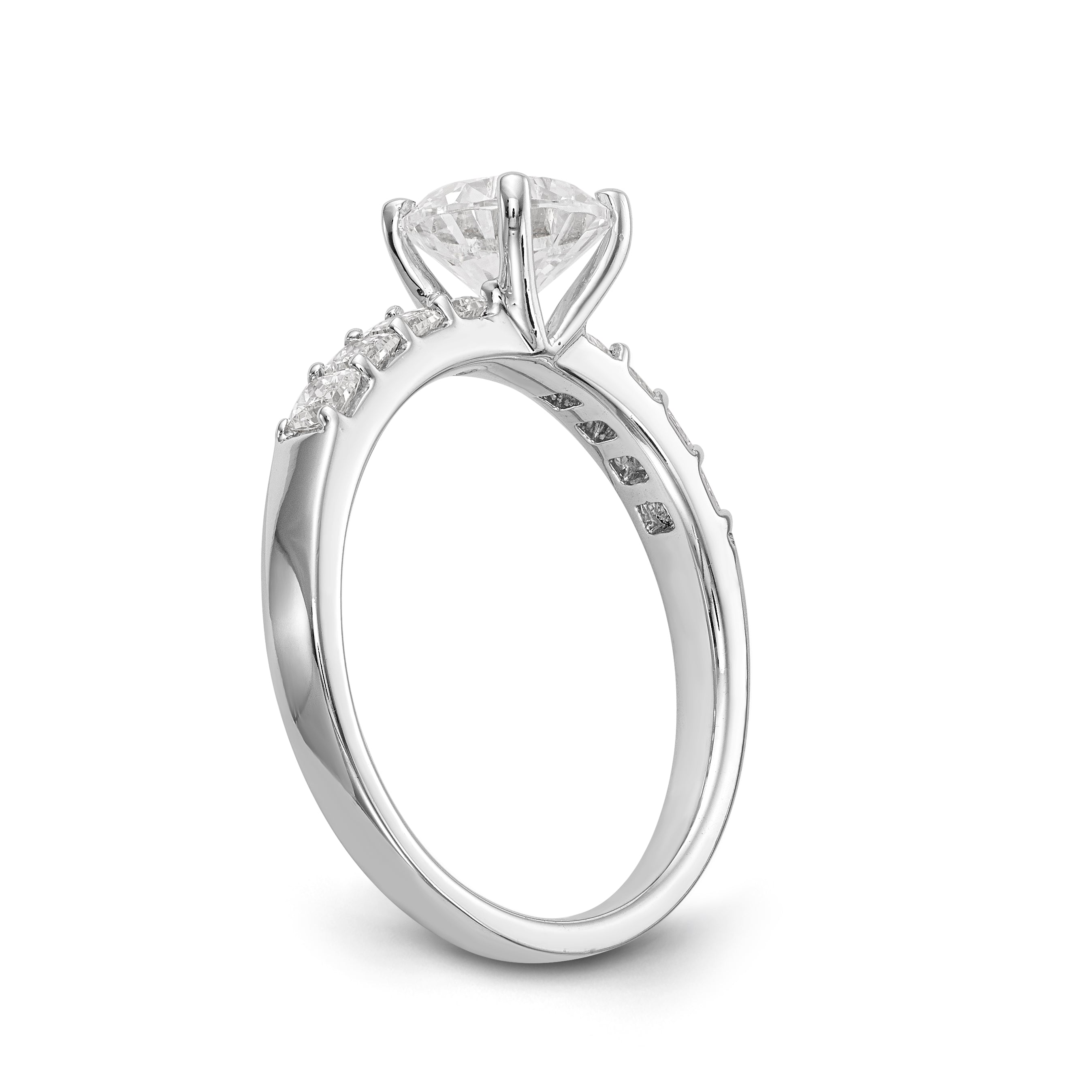 14K White Gold Simulated Diamond Engagement Ring