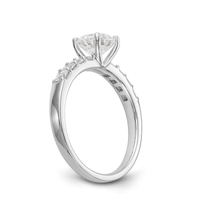 14K White Gold Simulated Diamond Engagement Ring