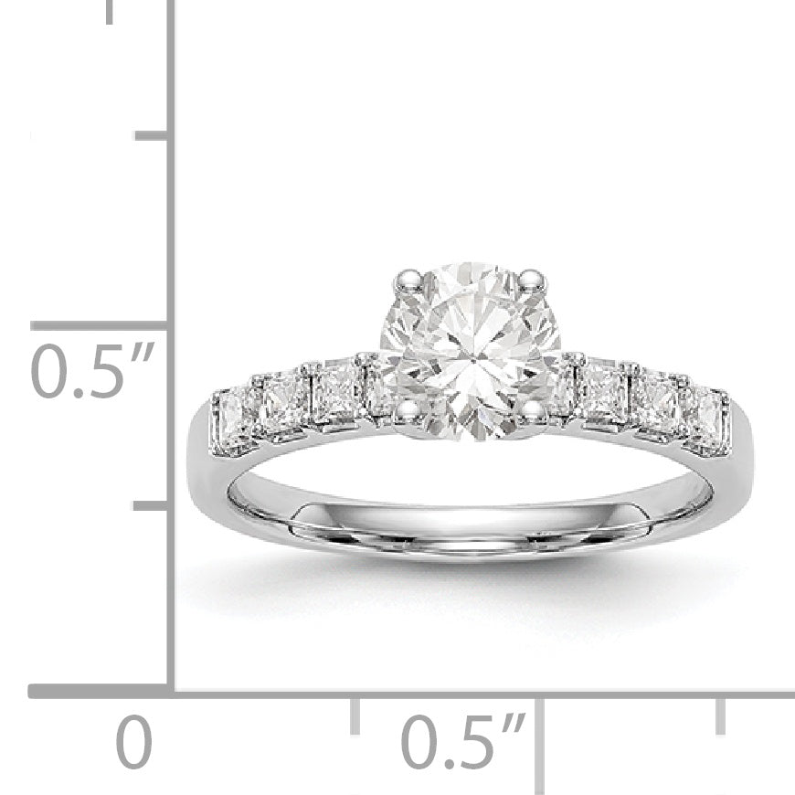 14K White Gold Simulated Diamond Engagement Ring