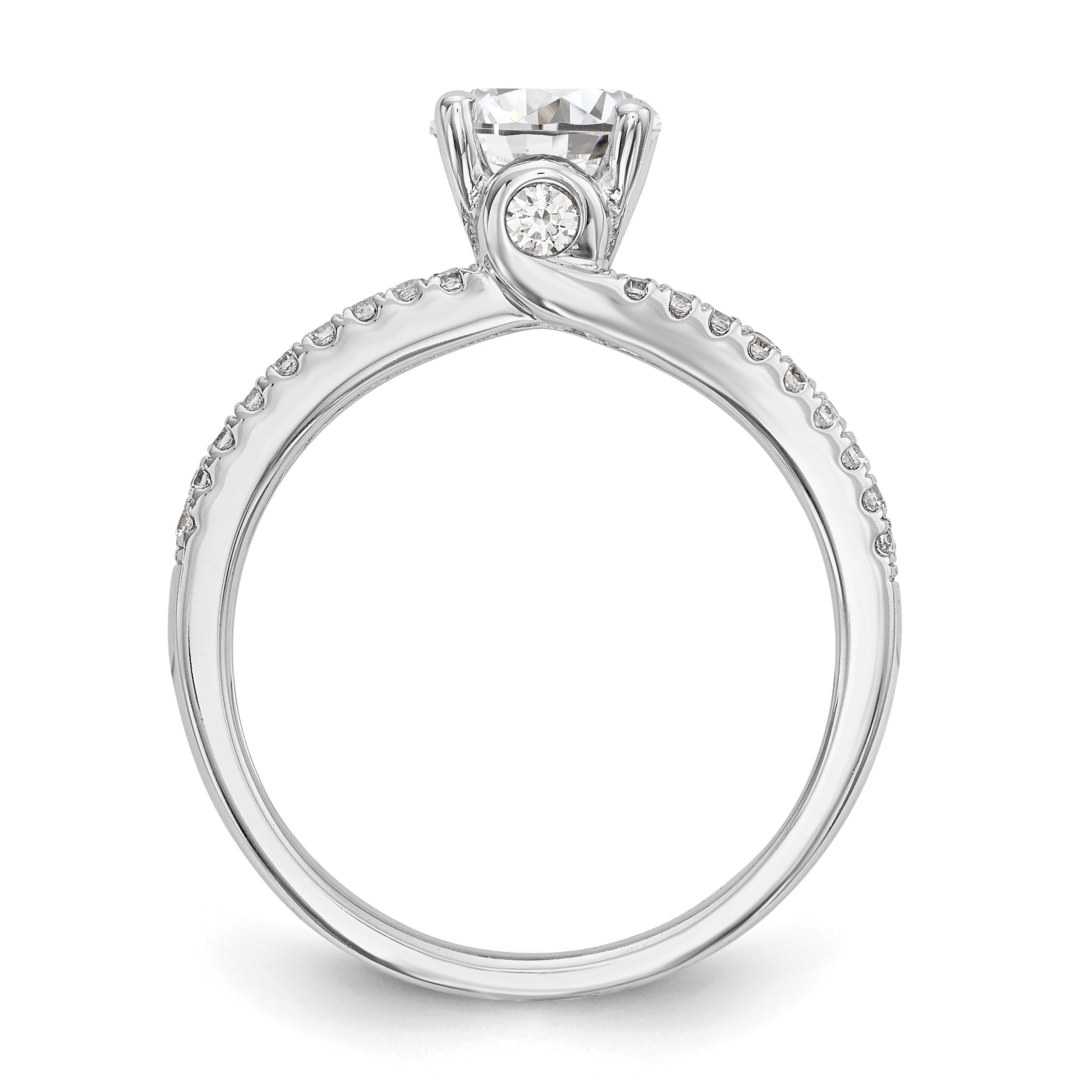 14K White Gold Simulated Diamond Engagement Ring