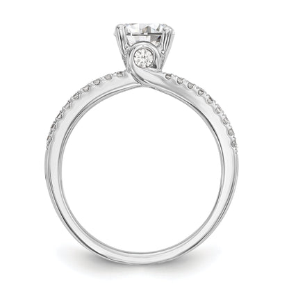 14K White Gold Simulated Diamond Engagement Ring