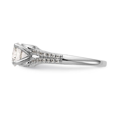 14K White Gold Simulated Diamond Engagement Ring