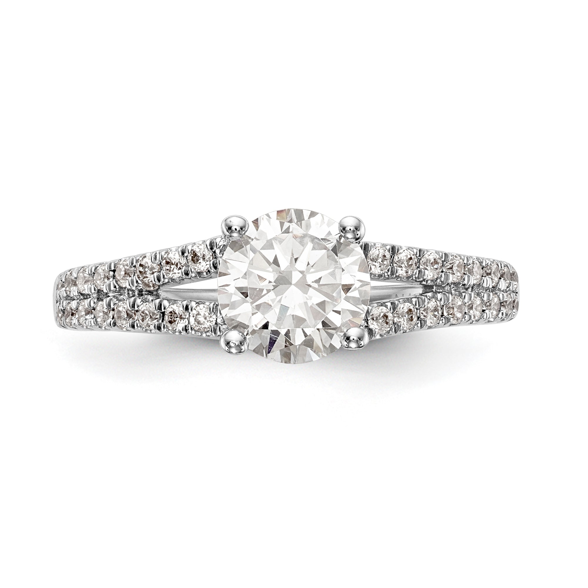 14K White Gold Simulated Diamond Engagement Ring