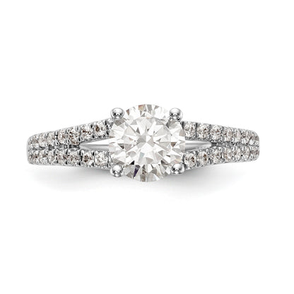 14K White Gold Simulated Diamond Engagement Ring