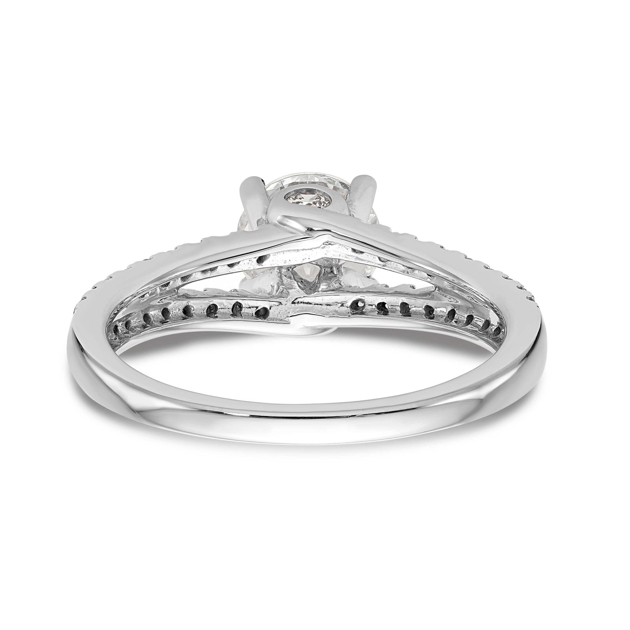 14K White Gold Simulated Diamond Engagement Ring