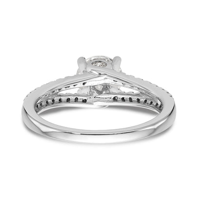 14K White Gold Simulated Diamond Engagement Ring