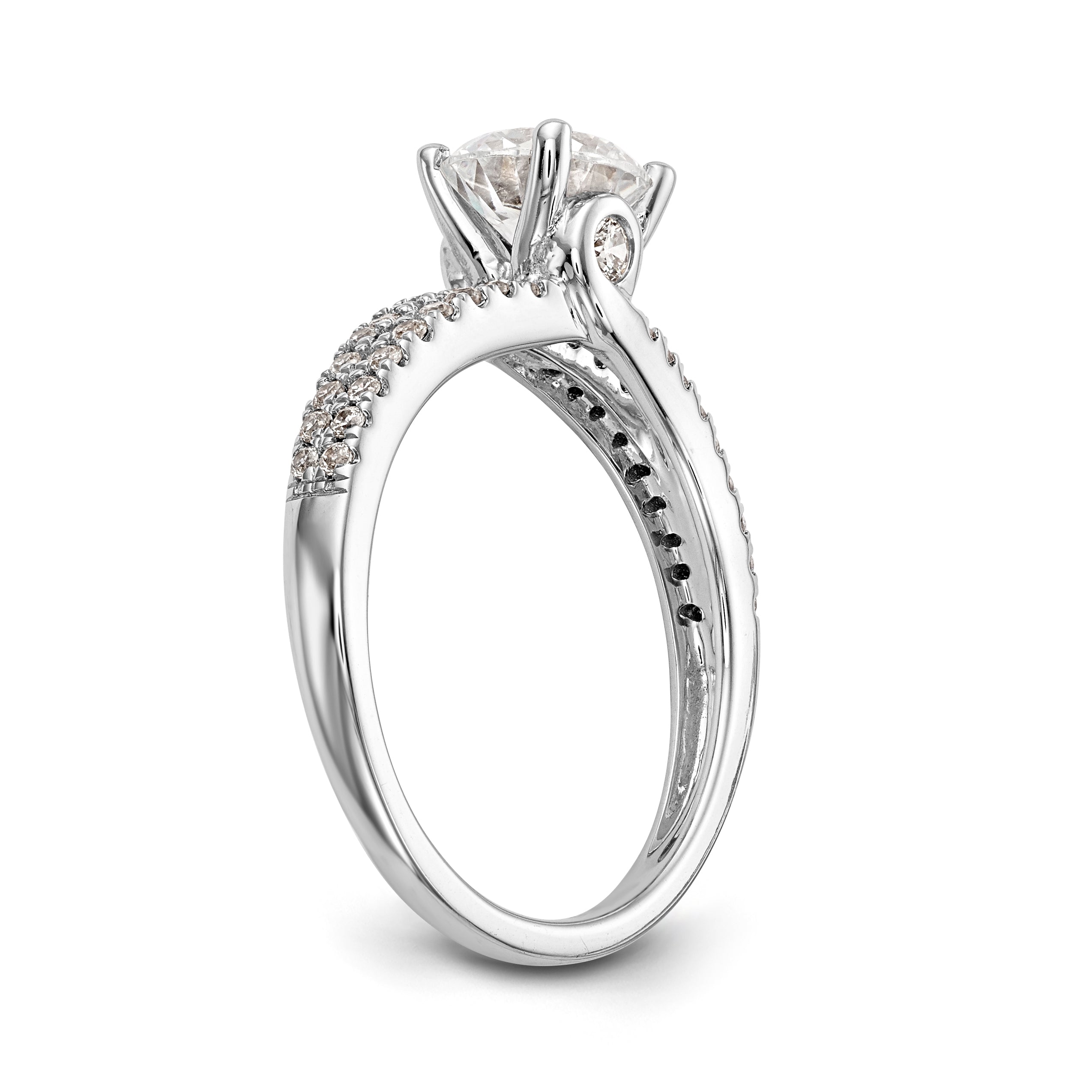 14K White Gold Simulated Diamond Engagement Ring