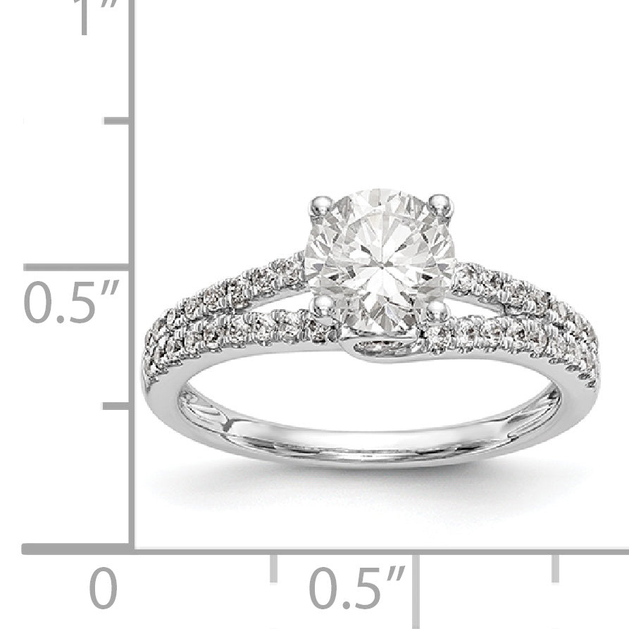 14K White Gold Simulated Diamond Engagement Ring