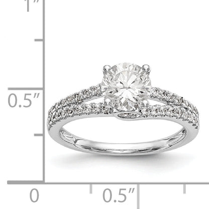 14K White Gold Simulated Diamond Engagement Ring