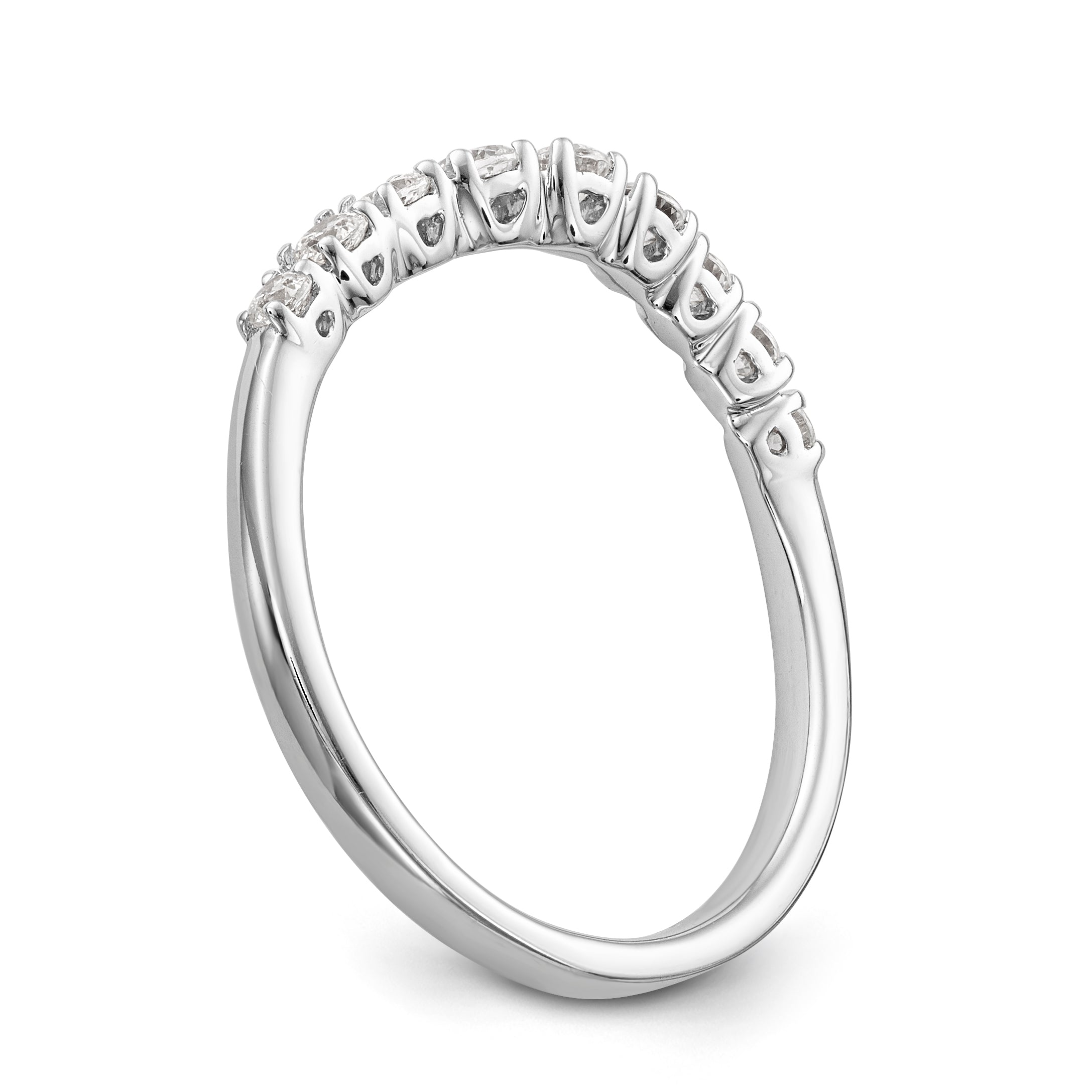 14k White Gold Diamond Wedding Band