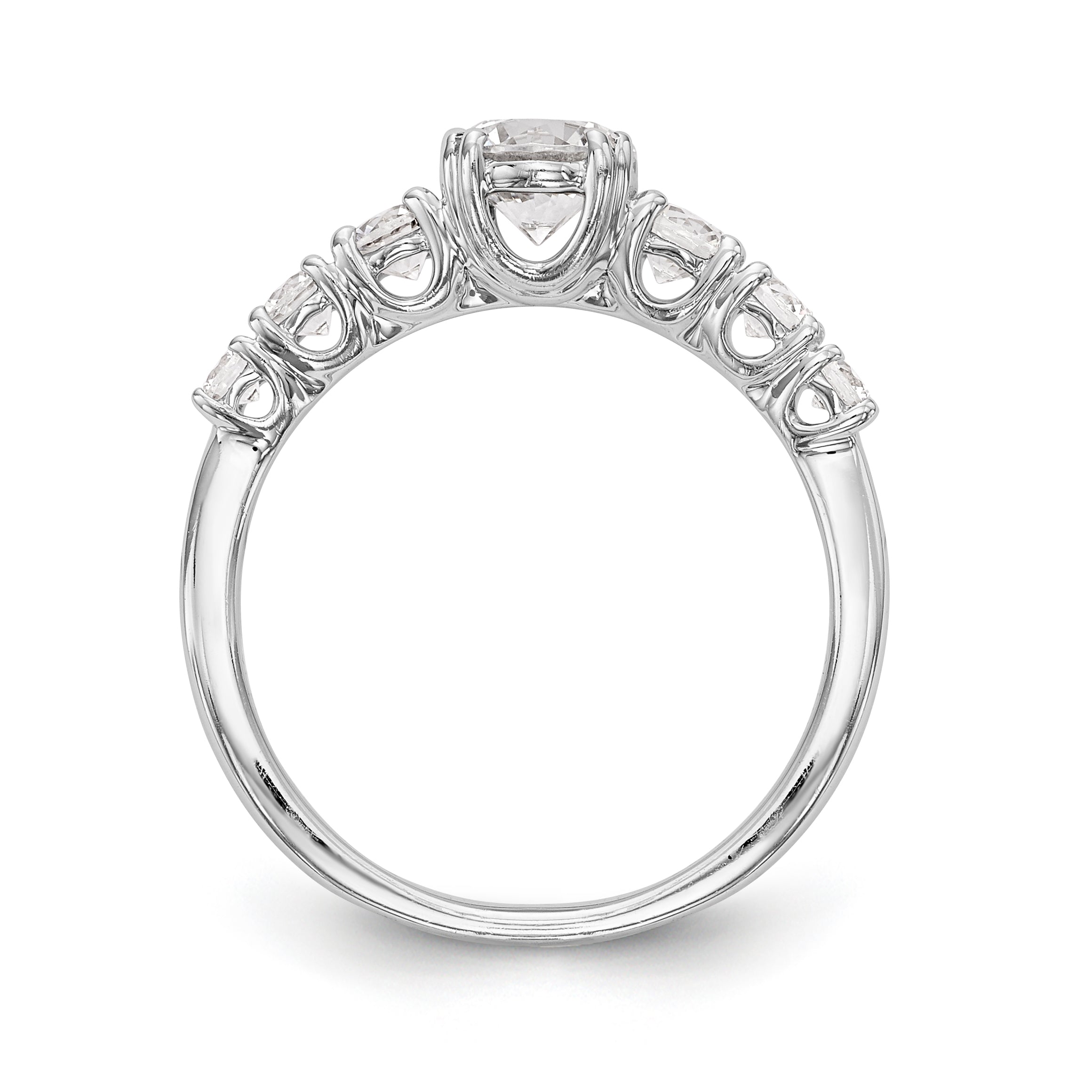 14K White Gold Simulated Diamond Engagement Ring