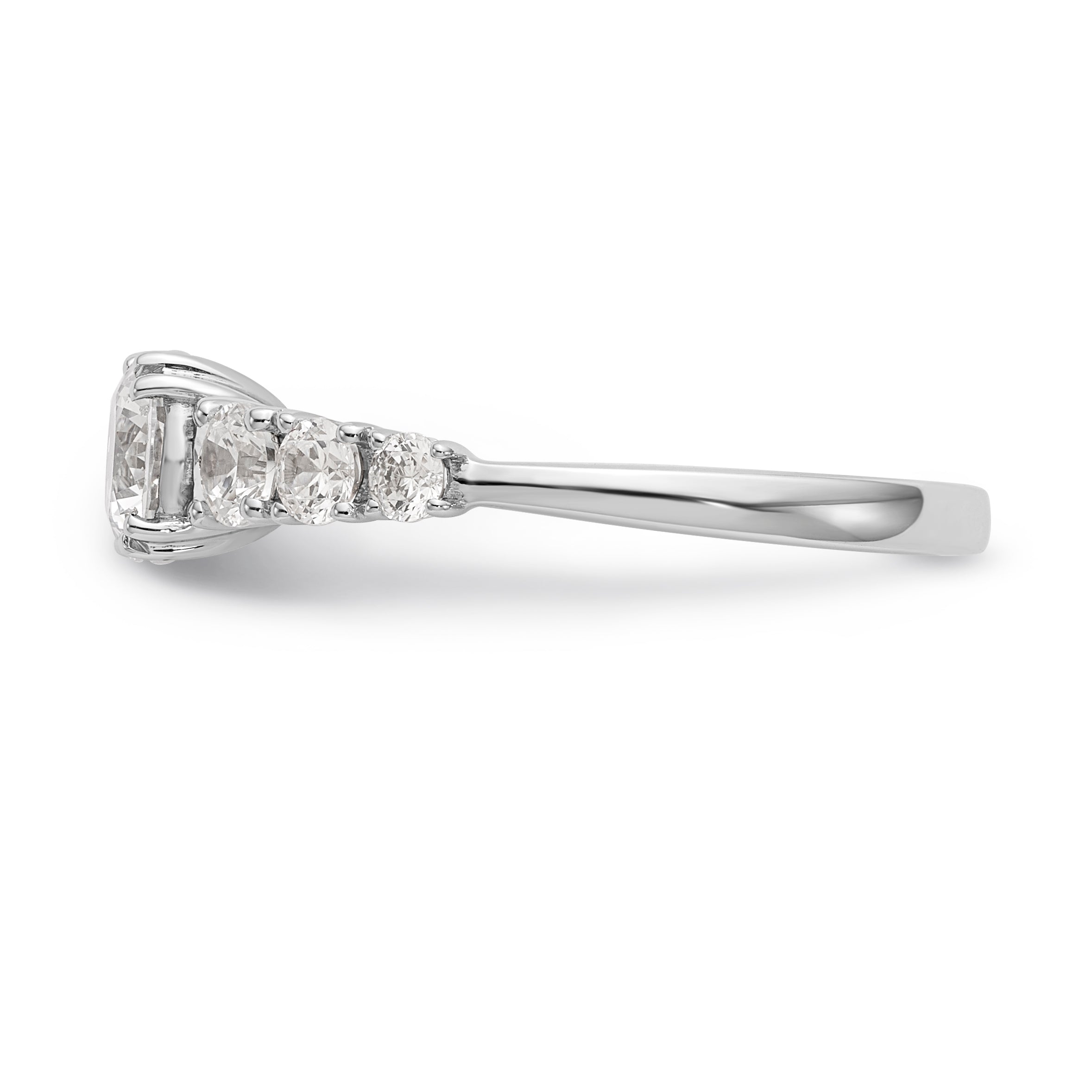 14K White Gold Simulated Diamond Engagement Ring