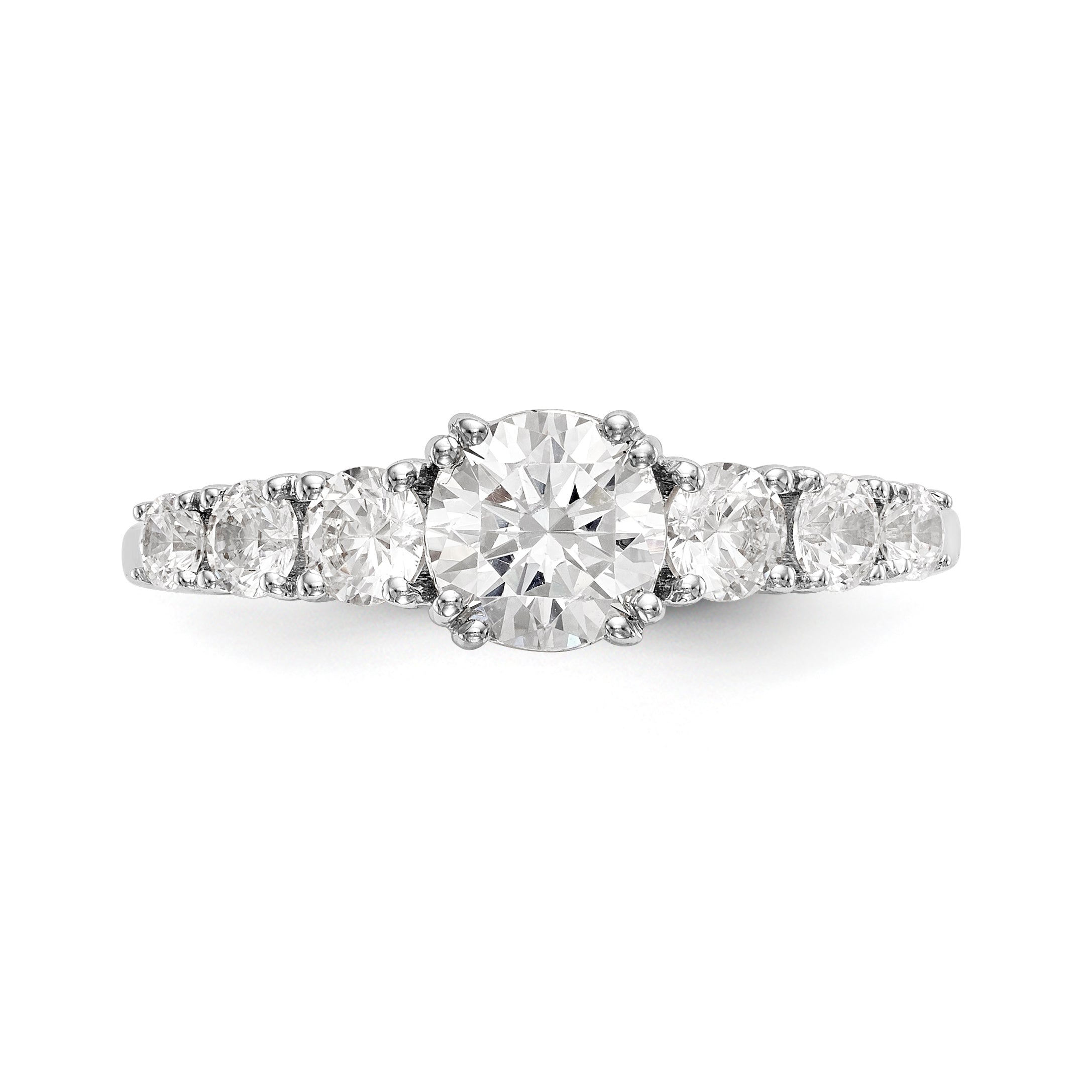 14K White Gold Simulated Diamond Engagement Ring