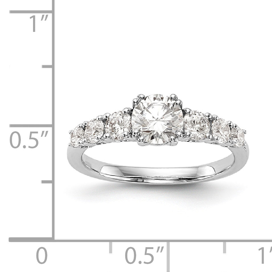 14K White Gold Simulated Diamond Engagement Ring