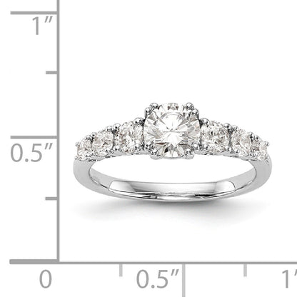 14K White Gold Simulated Diamond Engagement Ring