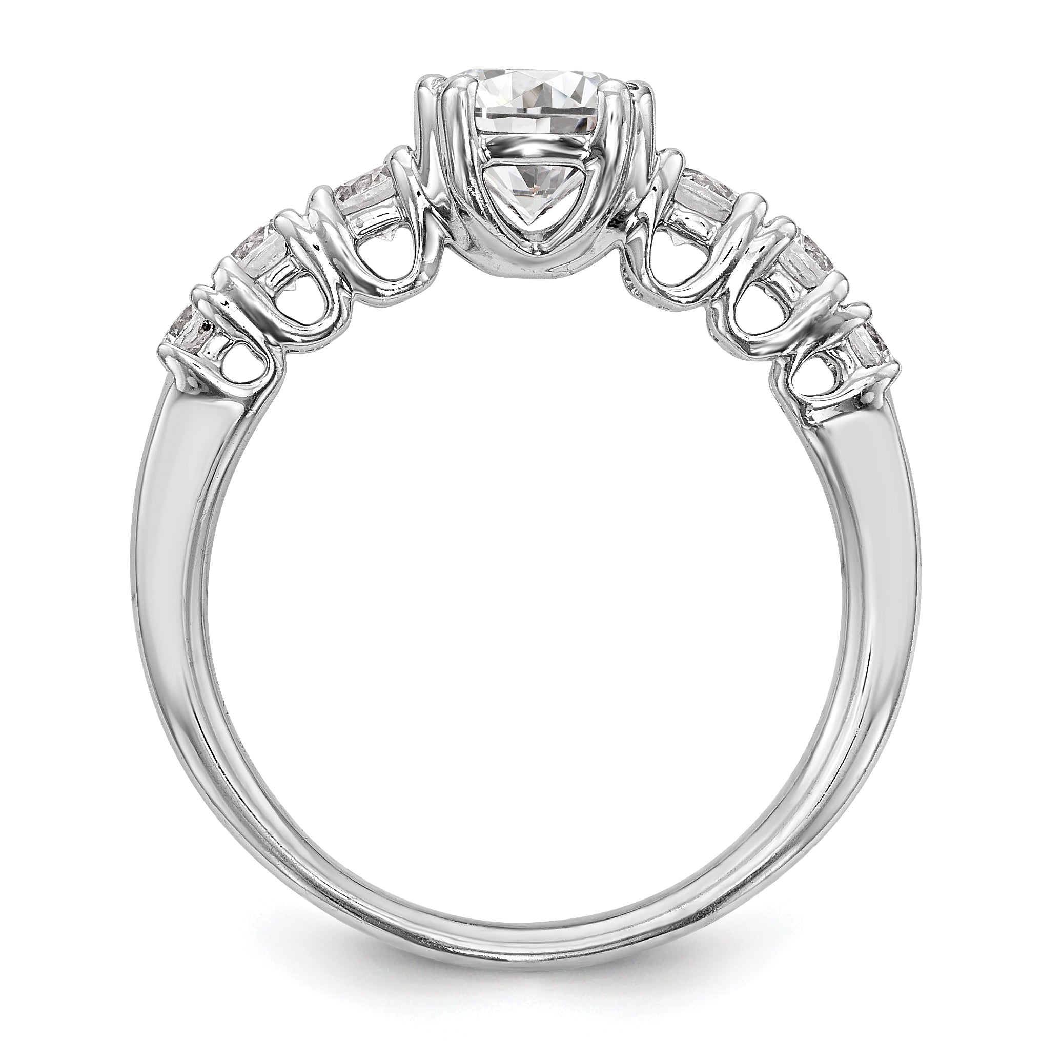 14K White Gold Simulated Diamond Engagement Ring