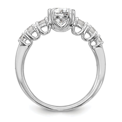 14K White Gold Simulated Diamond Engagement Ring