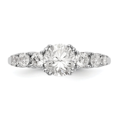 14K White Gold Simulated Diamond Engagement Ring