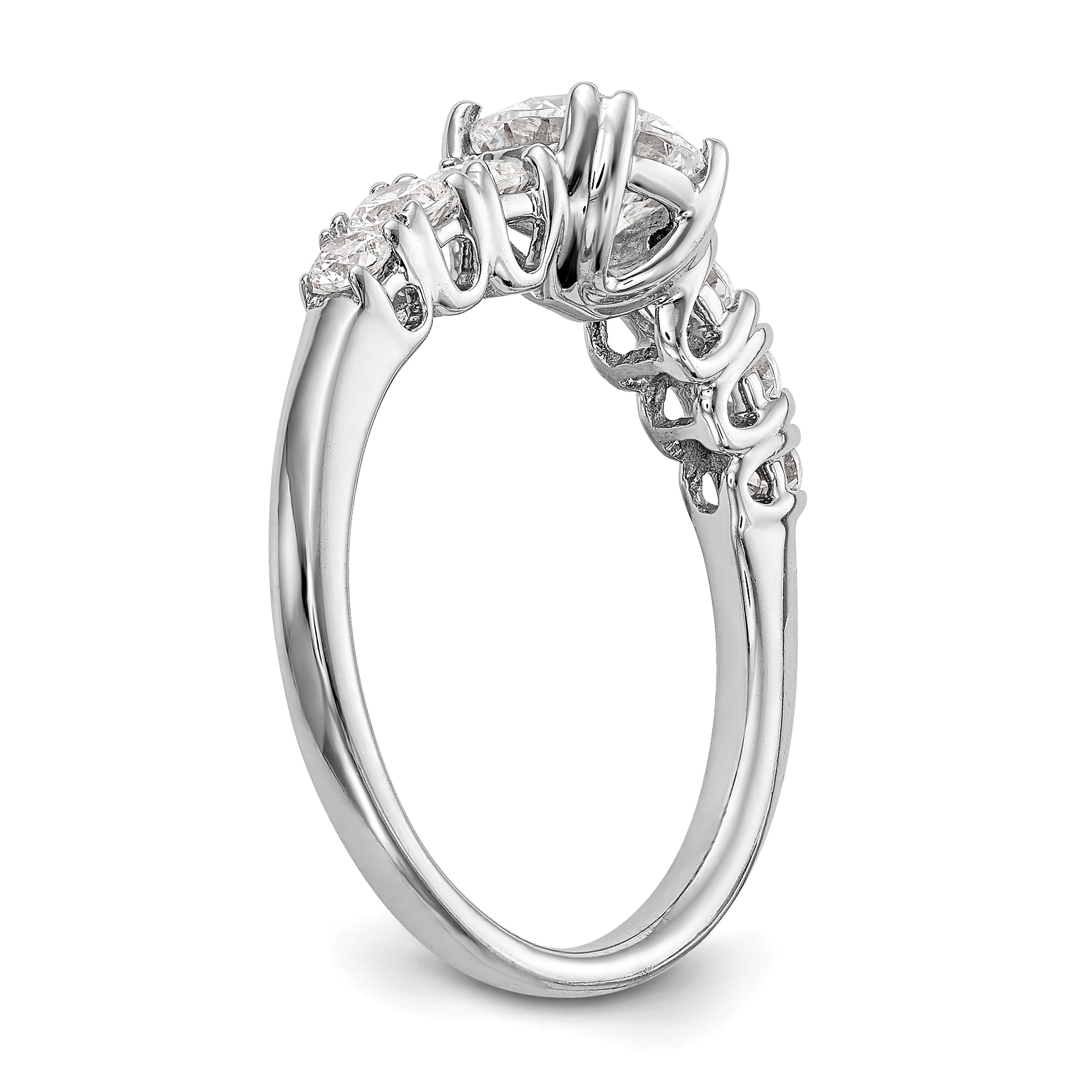 14K White Gold Simulated Diamond Engagement Ring