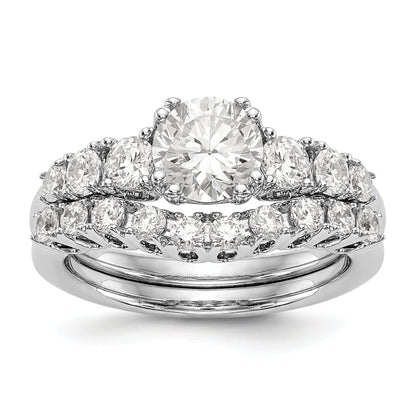 14K White Gold Simulated Diamond Engagement Ring