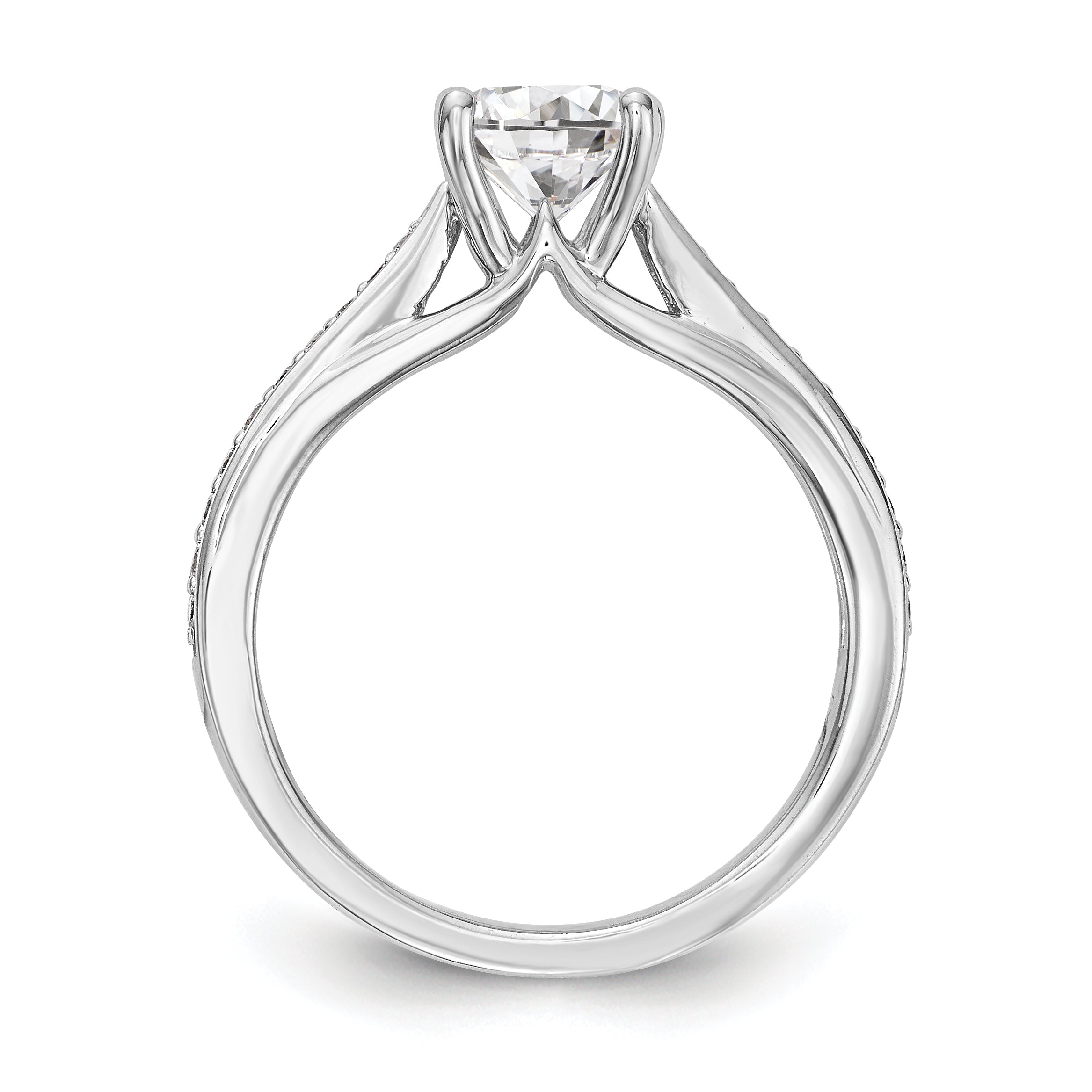 14K White Gold Simulated Diamond Engagement Ring
