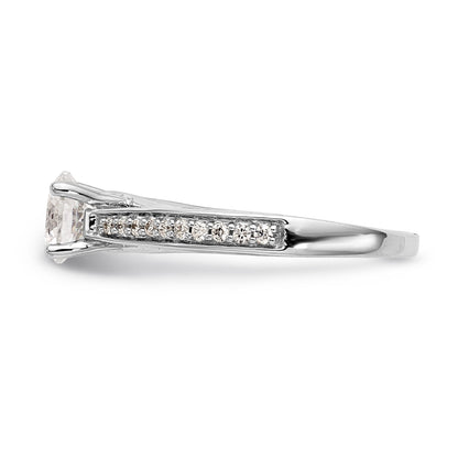 14K White Gold Simulated Diamond Engagement Ring