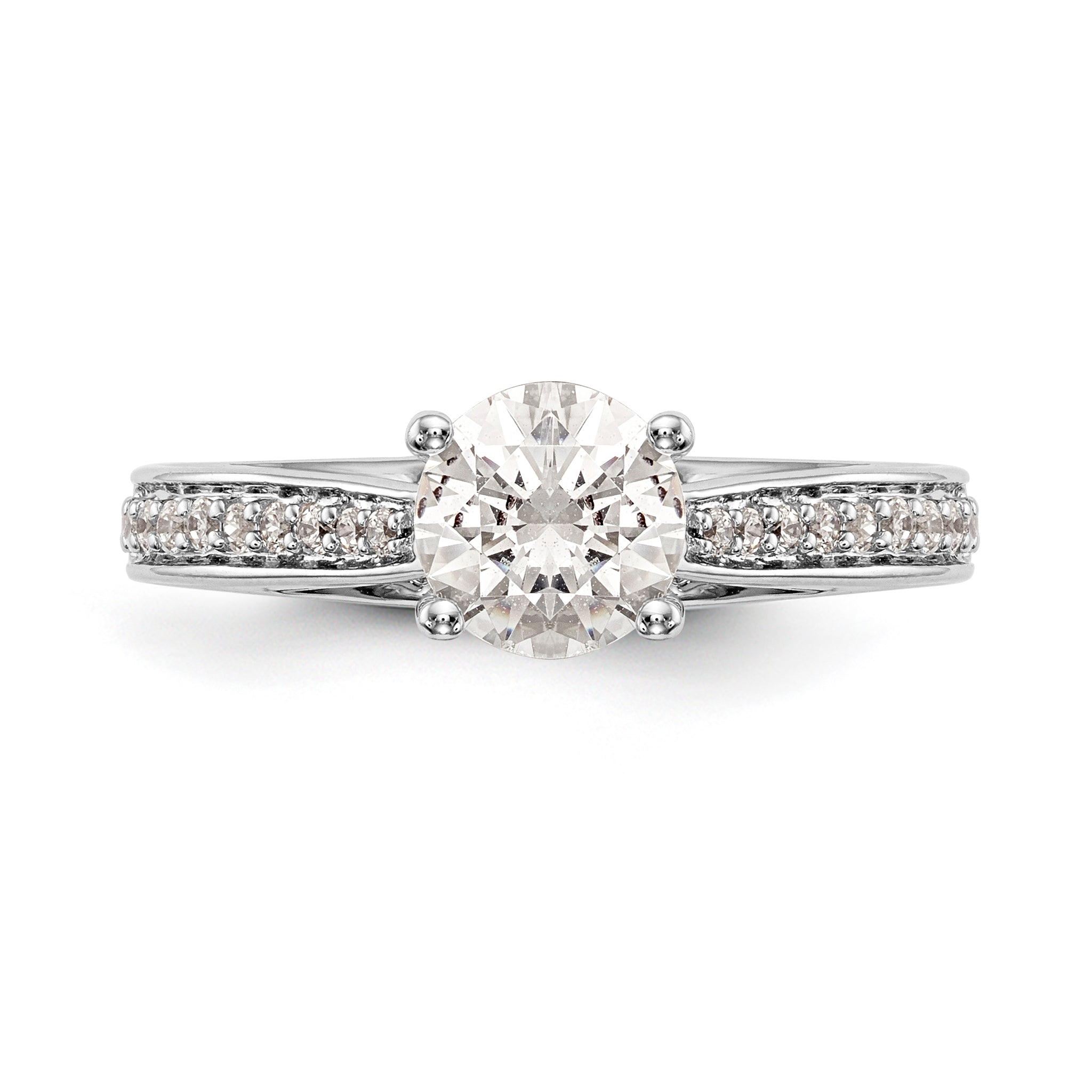 14K White Gold Simulated Diamond Engagement Ring