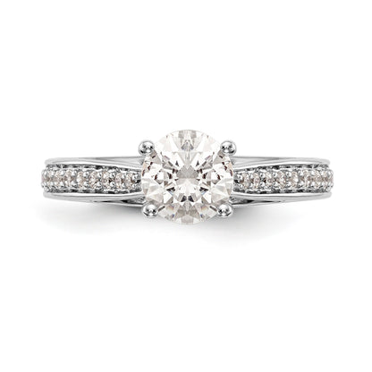14K White Gold Simulated Diamond Engagement Ring