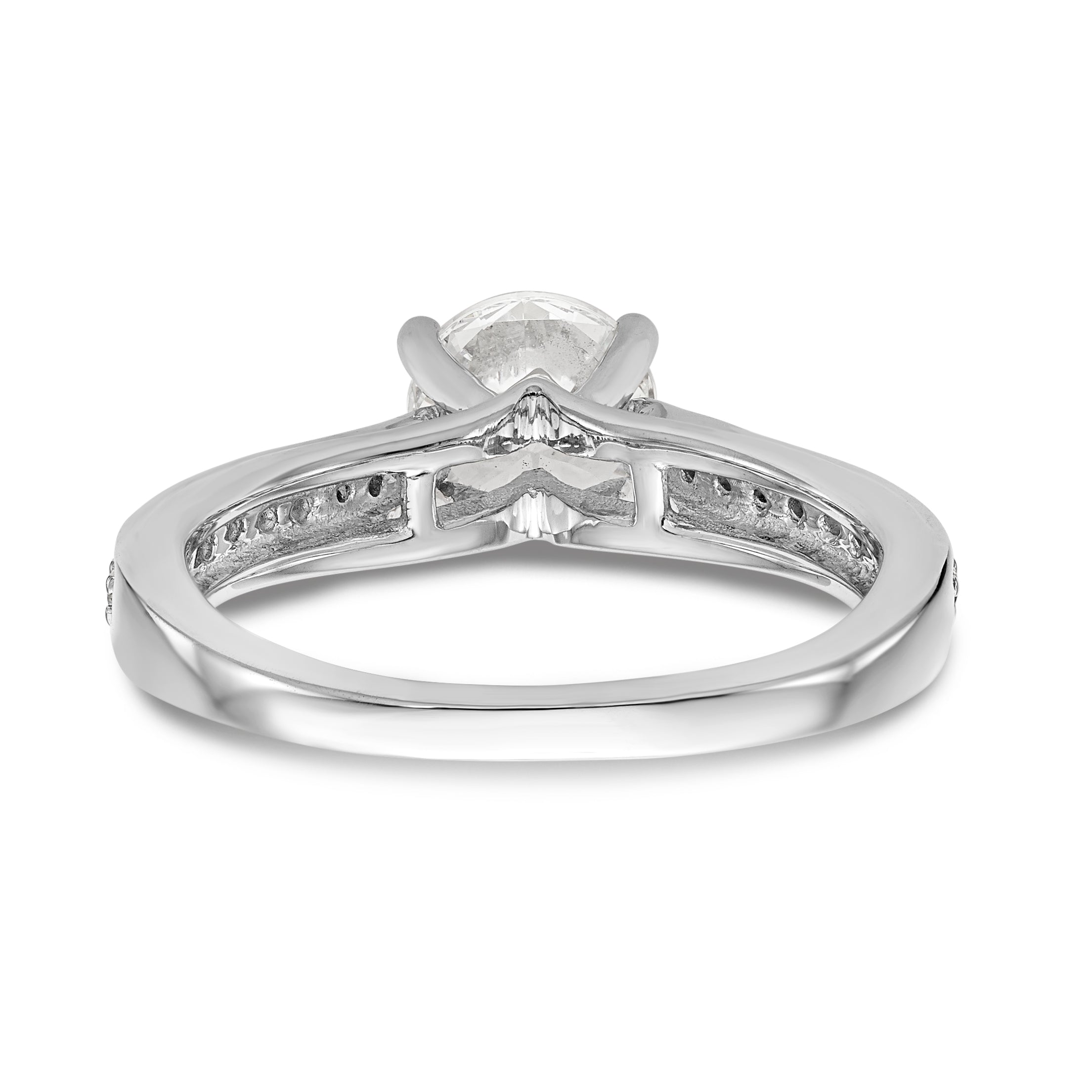 14K White Gold Simulated Diamond Engagement Ring