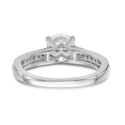 14K White Gold Simulated Diamond Engagement Ring