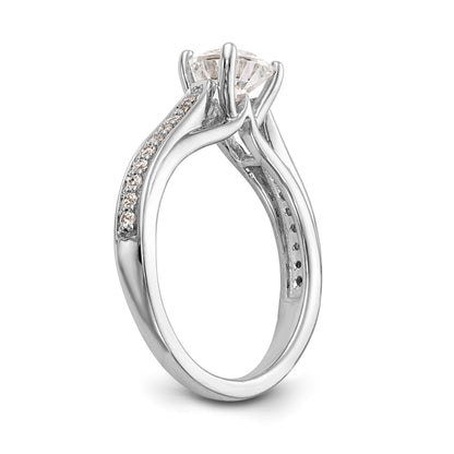 14K White Gold Simulated Diamond Engagement Ring