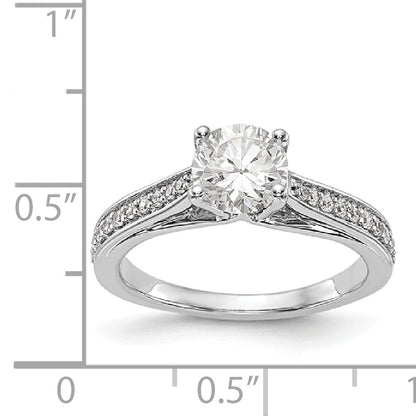 14K White Gold Simulated Diamond Engagement Ring