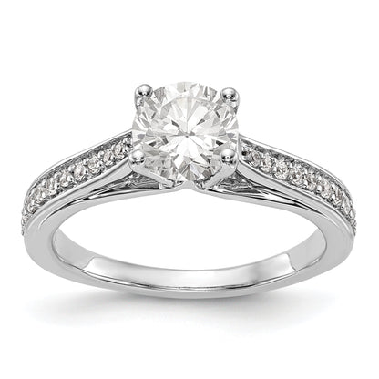 14K White Gold Simulated Diamond Engagement Ring