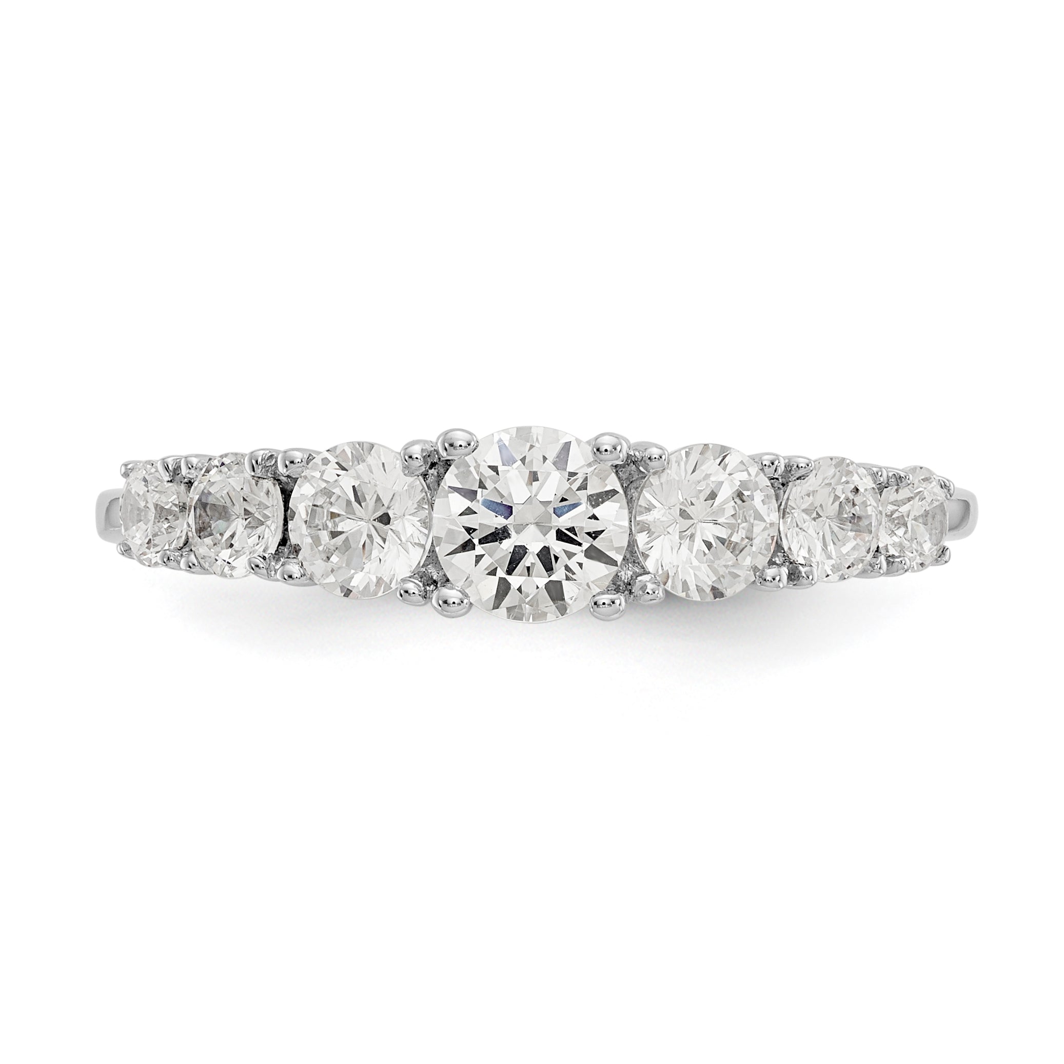 14K White Gold Simulated Diamond Engagement Ring