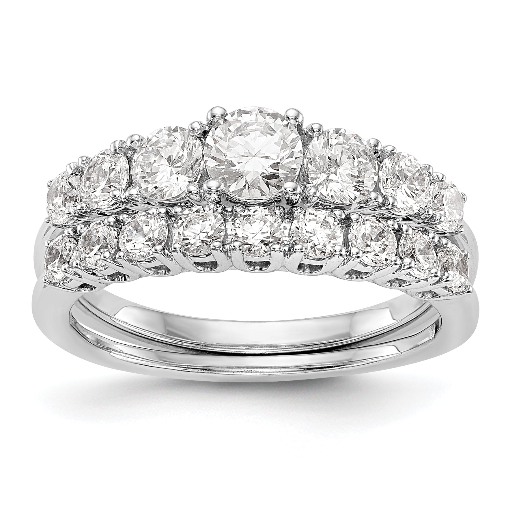 14K White Gold Simulated Diamond Engagement Ring