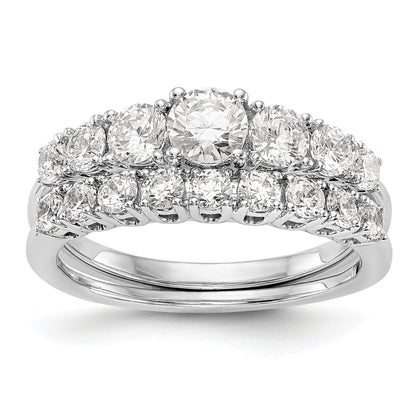 14K White Gold Simulated Diamond Engagement Ring