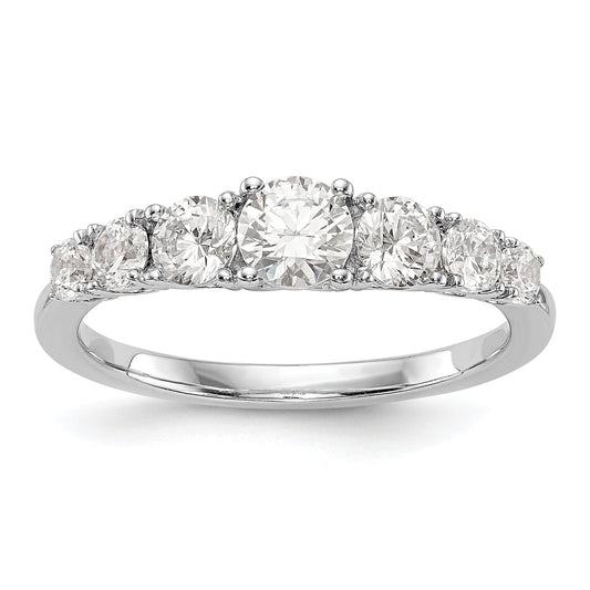 14K White Gold Simulated Diamond Engagement Ring