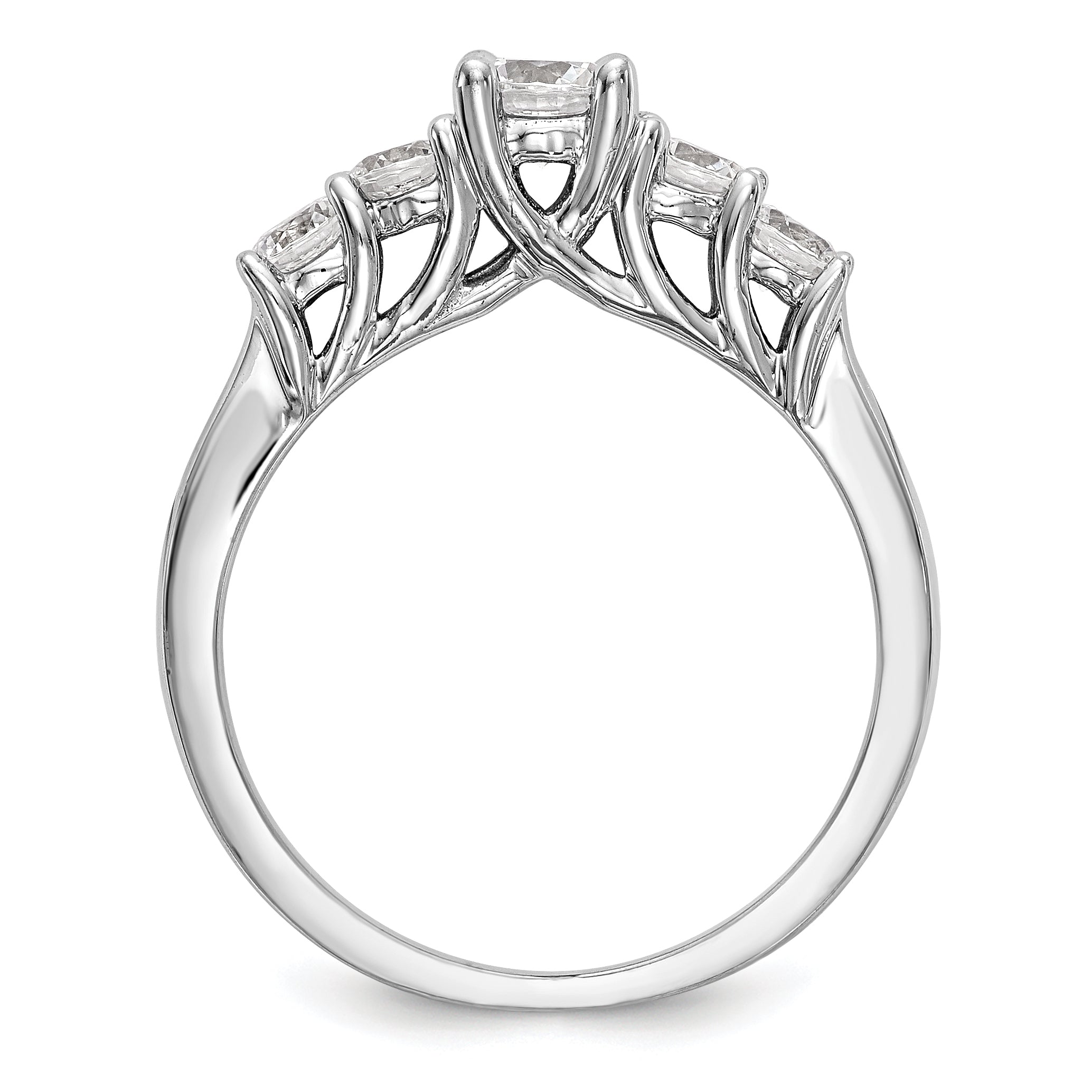 14K White Gold Simulated Diamond Engagement Ring