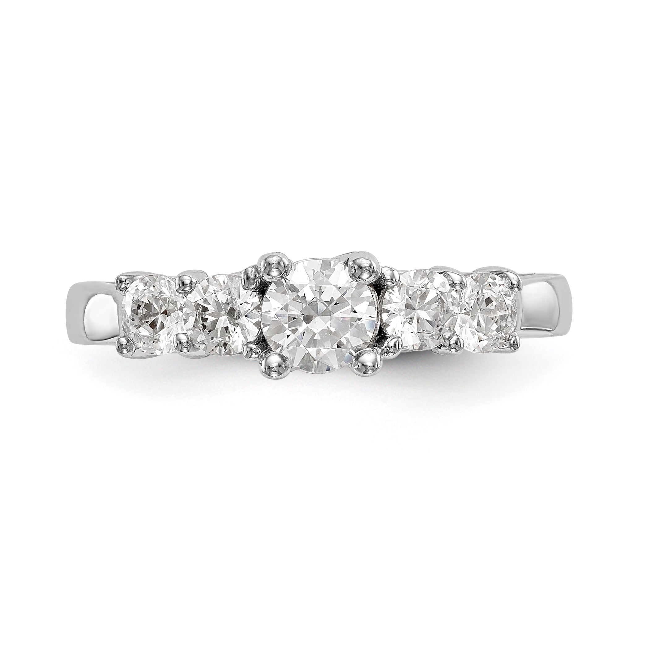 14K White Gold Simulated Diamond Engagement Ring